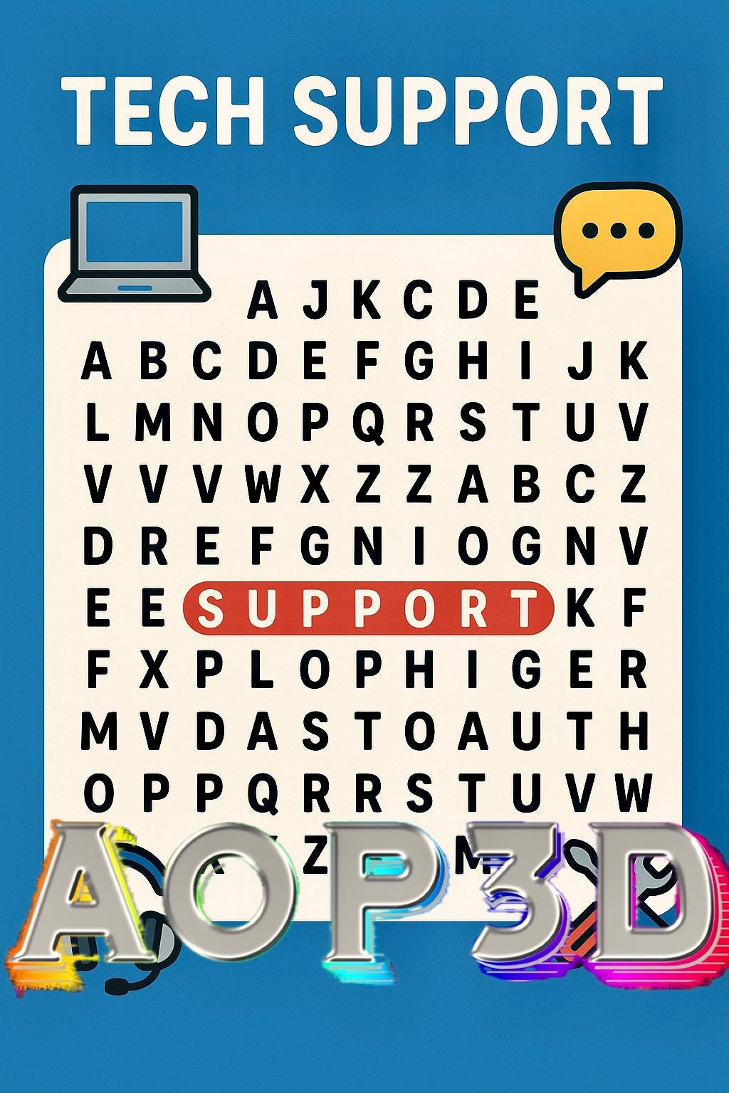 AOP3D WORD TECH LEVEL 4 WORD SEARCH GAME