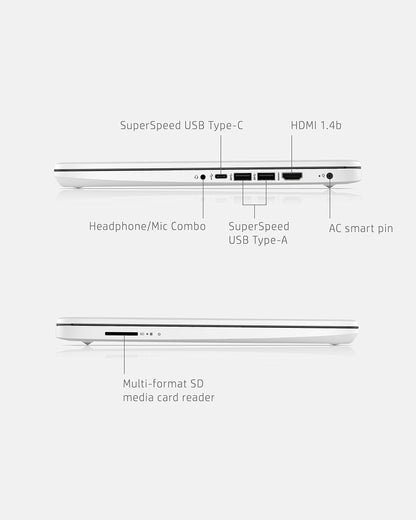 HP 14 Laptop, Intel Celeron N4020, 4 GB RAM, 64 GB Storage, 14-inch Micro-edge HD Display, Windows 11 Home, Thin & Portable, 4K Graphics, One Year of Microsoft 365 (14-dq0040nr, Snowflake White) - AOP3D tech