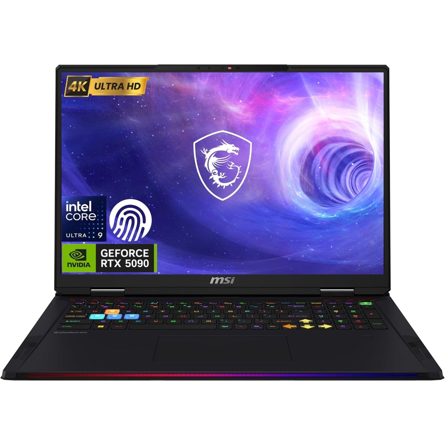 msi Raider 18 HX RTX 5090 Gaming Laptop, 18" 4K MiniLED Display, Intel Core Ultra 9 285HX, 96GB DDR5 RAM, 2TB SSD, RGB Backlit KB, Fingerprint Reader, Thunderbolt 5, Wi-Fi 7, Black, Windows 11 Home - AOP3D tech
