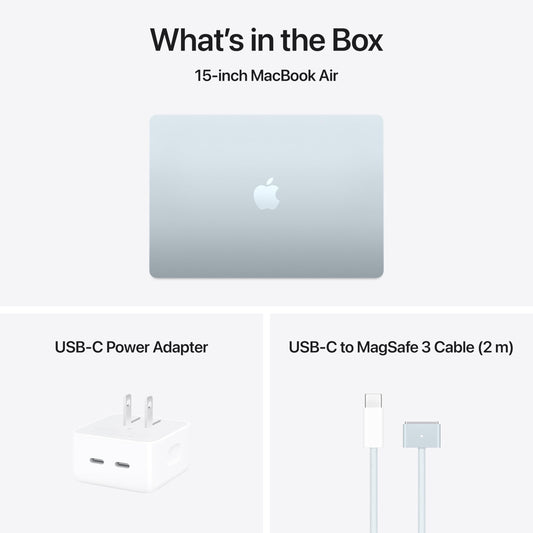 Apple 2025 MacBook Air 15-inch Laptop with M4 chip: Built for Apple Intelligence, 15.3-inch Liquid Retina Display, 16GB Unified Memory, 256GB SSD Storage, 12MP Center Stage Camera, Touch ID; Sky Blue - AOP3D tech