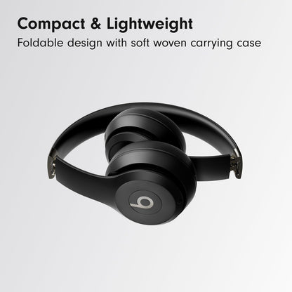Beats Solo 4 - Wireless On-Ear Bluetooth Headphones, Up to 50-Hour Battery Life, Ultra-Lightweight Comfort, Powerful and Balanced Sound, Apple & Android Compatible - Matte Black - AOP3D tech
