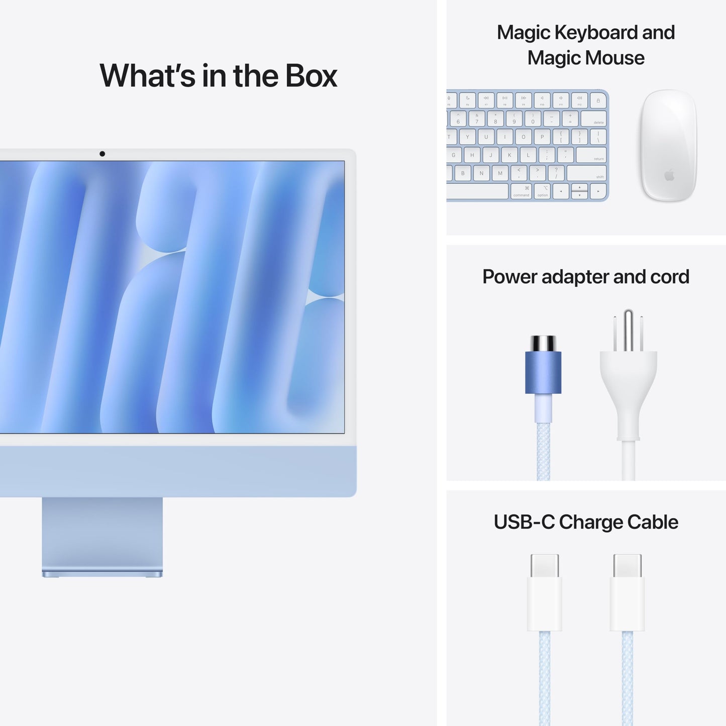 Apple 2024 iMac All-in-One Desktop Computer with M4 chip with 8-core CPU and 8-core GPU: Built for Apple Intelligence, 24-inch Retina Display, 16GB Unified Memory, 256GB SSD Storage; Blue - AOP3D tech