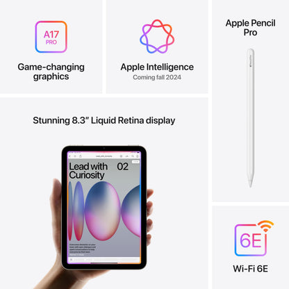 Apple iPad mini (A17 Pro): Apple Intelligence, 8.3-inch Liquid Retina Display, 512GB, Wi-Fi 6E, 12MP Front/12MP Back Camera, Touch ID, All-Day Battery Life — Space Gray - AOP3D tech