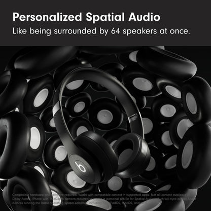 Beats Solo 4 - Wireless On-Ear Bluetooth Headphones, Up to 50-Hour Battery Life, Ultra-Lightweight Comfort, Powerful and Balanced Sound, Apple & Android Compatible - Matte Black - AOP3D tech