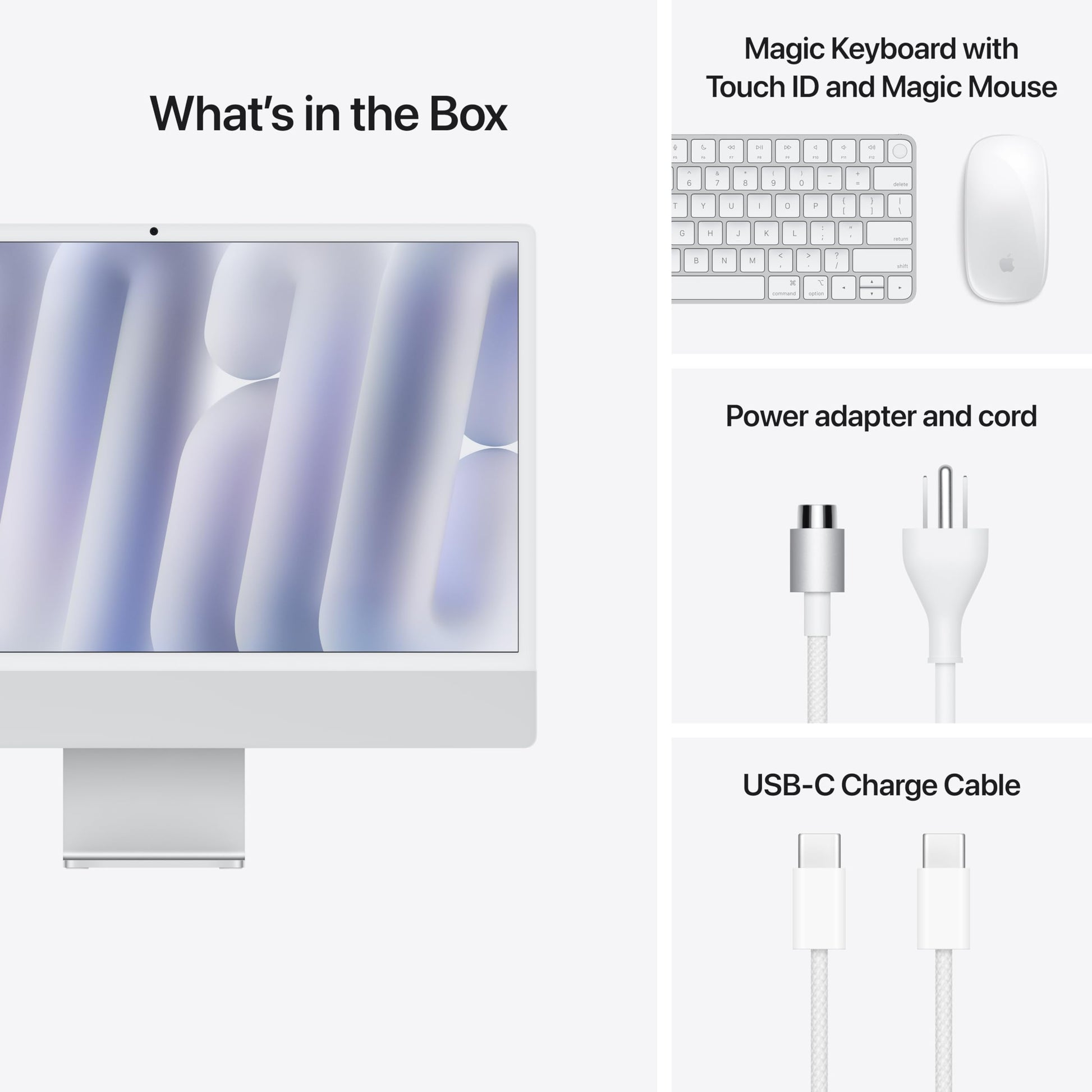 Apple 2024 iMac All-in-One Desktop Computer with M4 chip, 10-core CPU, 10-core GPU: Built for Apple Intelligence, 24-inch Display, Nano-Texture Glass, 16GB Unified Memory, 256GB SSD Storage; Silver - AOP3D tech