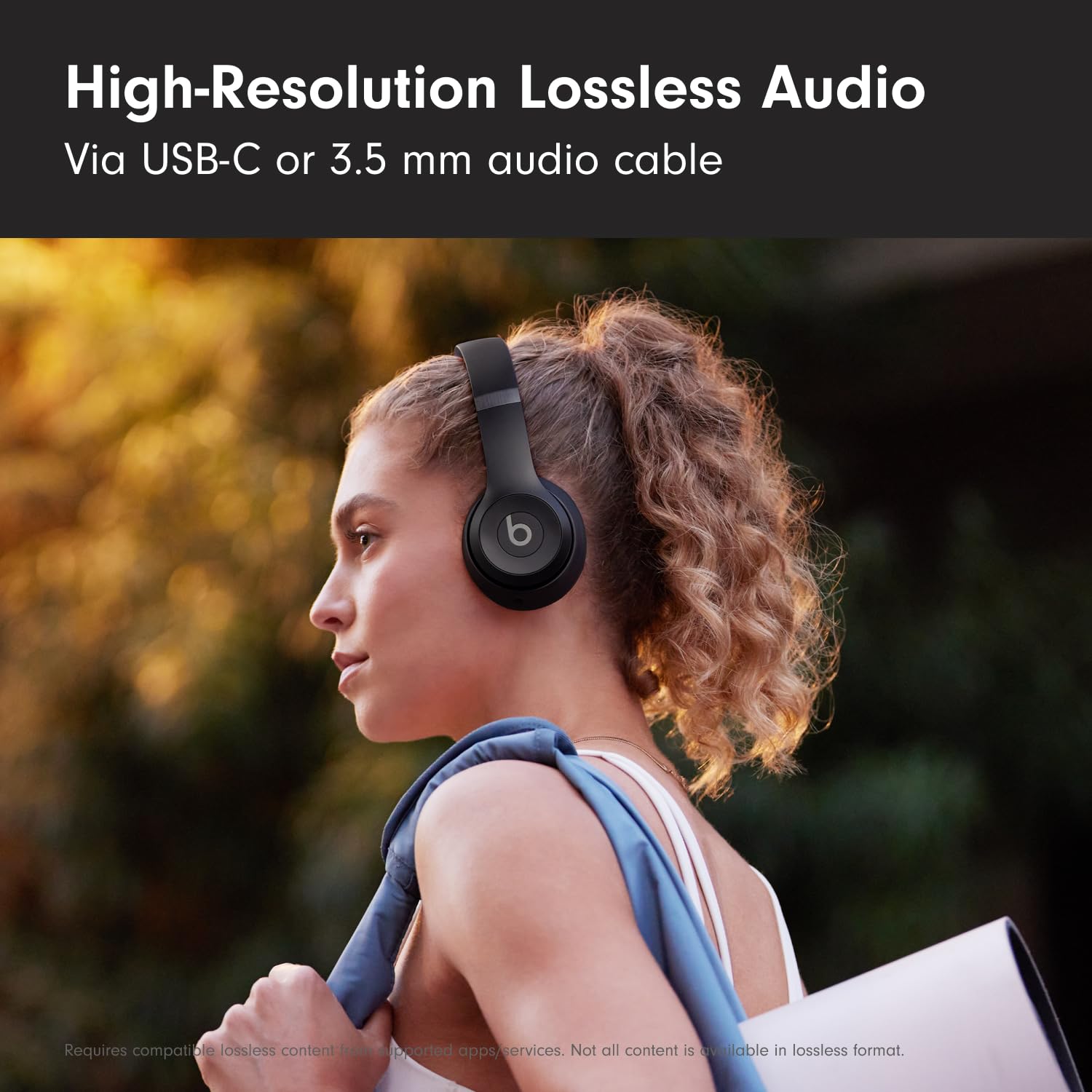 Beats Solo 4 - Wireless On-Ear Bluetooth Headphones, Up to 50-Hour Battery Life, Ultra-Lightweight Comfort, Powerful and Balanced Sound, Apple & Android Compatible - Matte Black - AOP3D tech