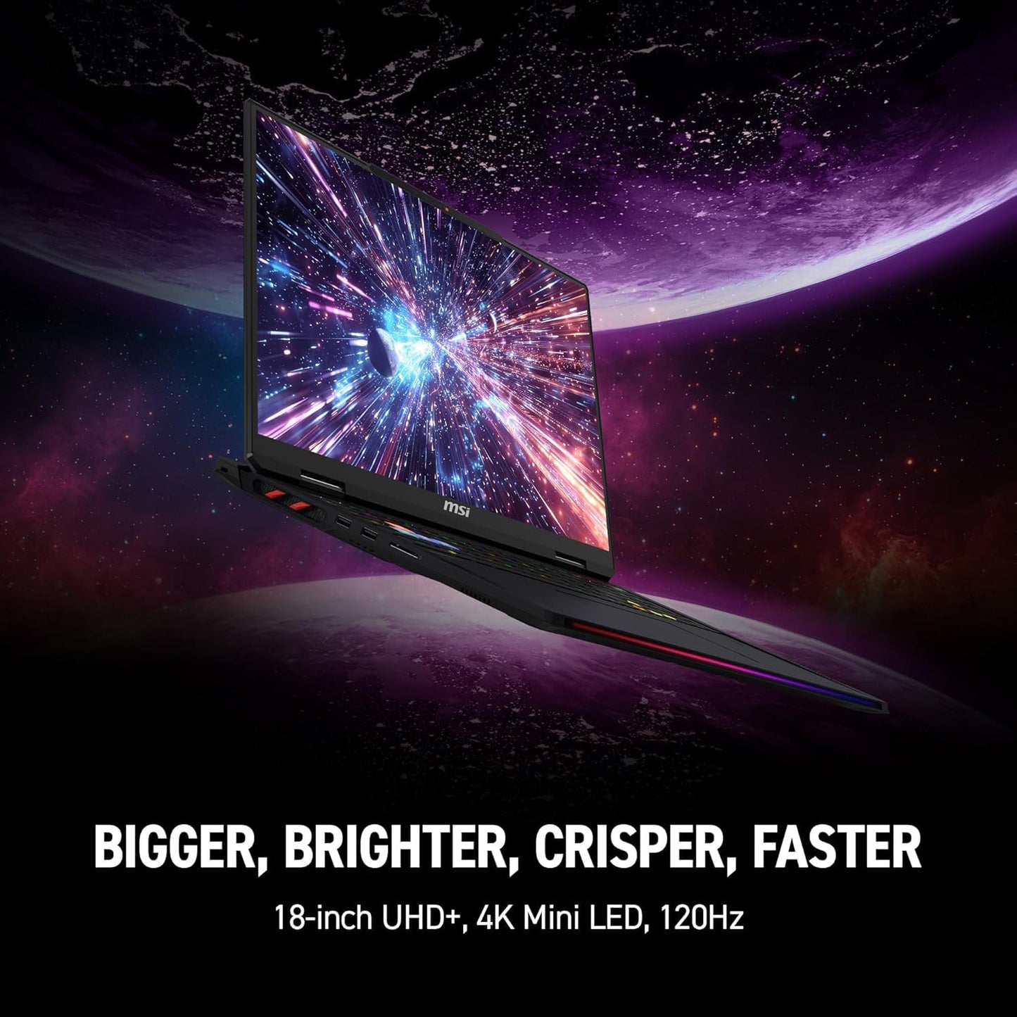 msi Raider 18 HX RTX 5090 Gaming Laptop, 18" 4K MiniLED Display, Intel Core Ultra 9 285HX, 64GB DDR5 RAM, 2TB SSD, RGB Backlit KB, Fingerprint Reader, Thunderbolt 5, Wi-Fi 7, Black, Windows 11 Home - AOP3D tech