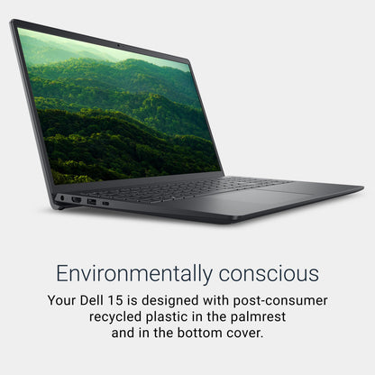 Dell 15 Laptop DC15250-15.6-inch FHD 120Hz Display, Intel Core 3 Processor 100U Processor, 8GB DDR4 RAM, 512GB SSD, Intel UHD Graphics, Windows 11 Home, Onsite Service - Carbon Black - AOP3D tech