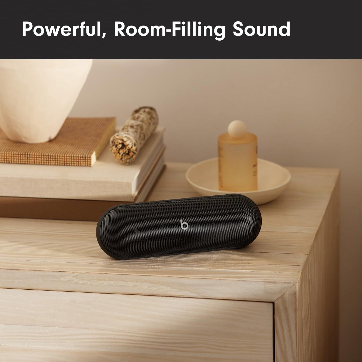 Beats Pill - Portable Bluetooth Speaker - Up to 24H Battery Life, Water Resistant, Bluetooth, Apple & Android Compatible, Seriously Loud Sound for Home, Outdoor and Travel - Matte Black - AOP3D tech