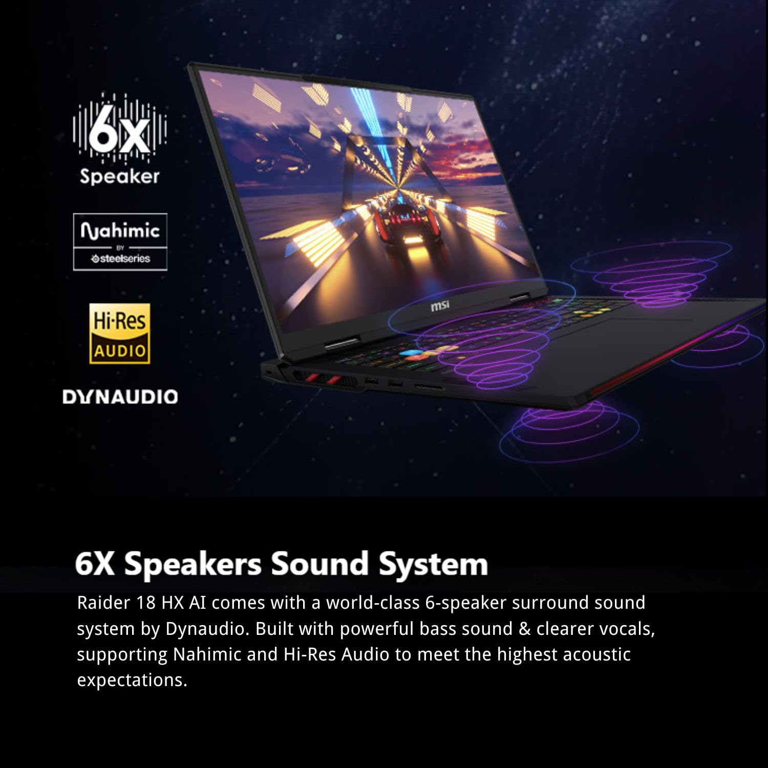 msi Raider 18 HX RTX 5090 Gaming Laptop, 18" 4K MiniLED Display, Intel Core Ultra 9 285HX, 64GB DDR5 RAM, 2TB SSD, RGB Backlit KB, Fingerprint Reader, Thunderbolt 5, Wi-Fi 7, Black, Windows 11 Home - AOP3D tech