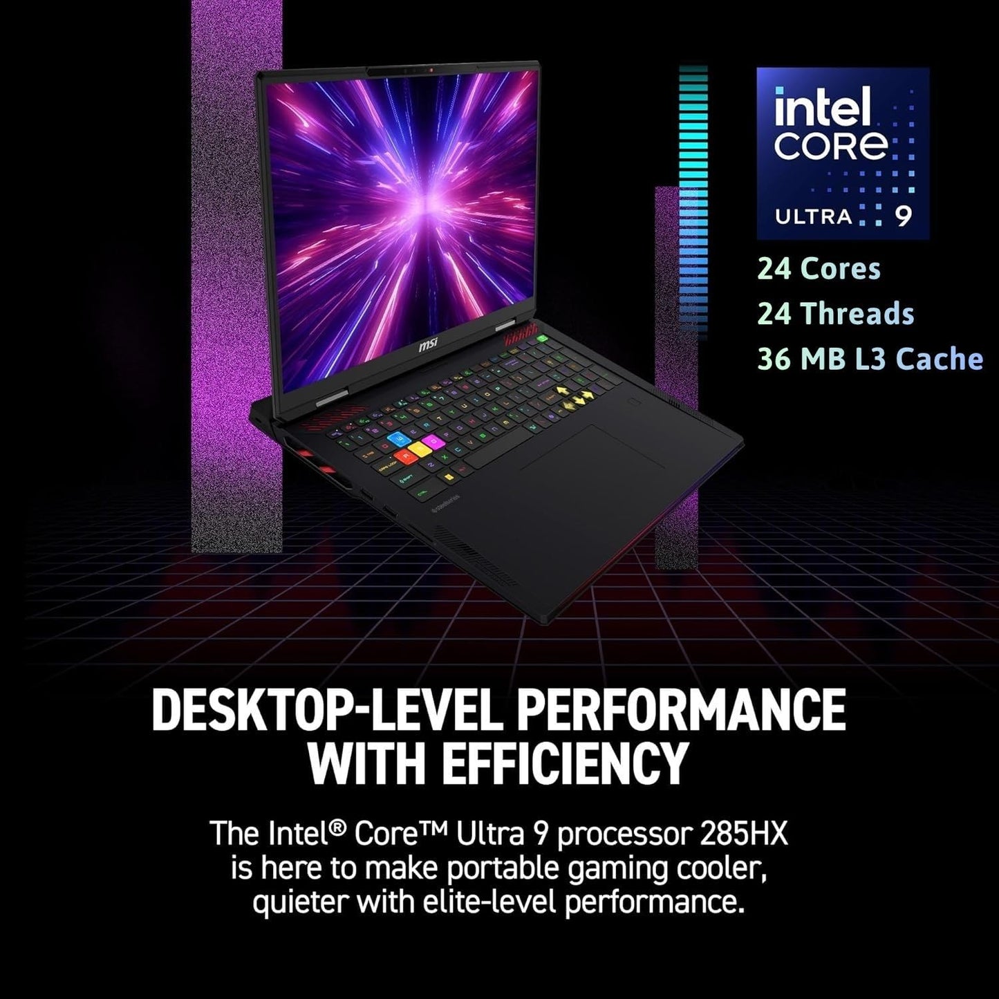 msi Raider 18 HX RTX 5090 Gaming Laptop, 18" 4K MiniLED Display, Intel Core Ultra 9 285HX, 96GB DDR5 RAM, 2TB SSD, RGB Backlit KB, Fingerprint Reader, Thunderbolt 5, Wi-Fi 7, Black, Windows 11 Home - AOP3D tech