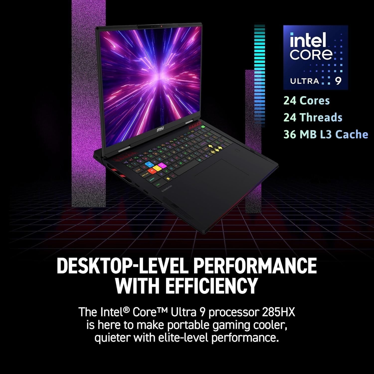 msi Raider 18 HX RTX 5090 Gaming Laptop, 18" 4K MiniLED Display, Intel Core Ultra 9 285HX, 64GB DDR5 RAM, 2TB SSD, RGB Backlit KB, Fingerprint Reader, Thunderbolt 5, Wi-Fi 7, Black, Windows 11 Home - AOP3D tech