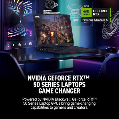 msi Raider 18 HX RTX 5090 Gaming Laptop, 18" 4K MiniLED Display, Intel Core Ultra 9 285HX, 64GB DDR5 RAM, 2TB SSD, RGB Backlit KB, Fingerprint Reader, Thunderbolt 5, Wi-Fi 7, Black, Windows 11 Home - AOP3D tech