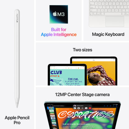 Apple iPad Air 13-inch with M3 chip Built for Apple Intelligence, Liquid Retina Display, 128GB, 12MP Front/Back Camera, Wi-Fi 6E, Touch ID, All-Day Battery Life — Purple - AOP3D tech